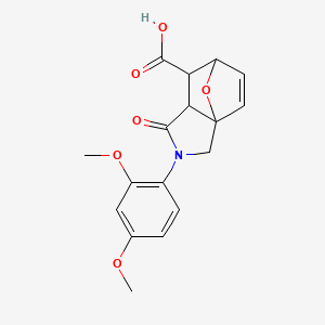 2-(2,4-Dimethoxyphenyl)-1-oxo-1,2,3,6,7,7a-hexahydro-3a,6-epoxyisoindole-7-carboxylic acid