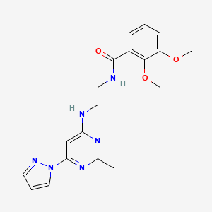 molecular formula C19H22N6O3 B2946573 2,3-dimethoxy-N-(2-((2-methyl-6-(1H-pyrazol-1-yl)pyrimidin-4-yl)amino)ethyl)benzamide CAS No. 1170913-43-5