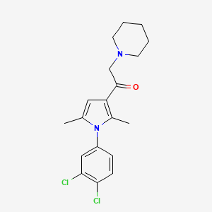 molecular formula C19H22Cl2N2O B2946574 1-[1-(3,4-Dichlorophenyl)-2,5-dimethylpyrrol-3-yl]-2-piperidin-1-ylethanone CAS No. 379238-57-0