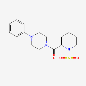 molecular formula C17H25N3O3S B2946575 (1-(Methylsulfonyl)piperidin-2-yl)(4-phenylpiperazin-1-yl)methanone CAS No. 1214099-28-1