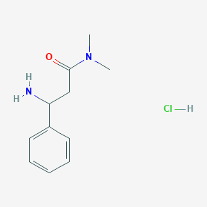 molecular formula C11H17ClN2O B2946578 3-amino-N,N-dimethyl-3-phenylpropanamide hydrochloride CAS No. 1864058-04-7