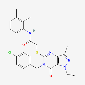 2-({6-[(4-chlorophenyl)methyl]-1-ethyl-3-methyl-7-oxo-1H,6H,7H-pyrazolo[4,3-d]pyrimidin-5-yl}sulfanyl)-N-(2,3-dimethylphenyl)acetamide