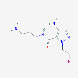 molecular formula C11H20FN5O B2946588 4-Amino-N-[3-(dimethylamino)propyl]-1-(2-fluoroethyl)-1H-pyrazole-5-carboxamide CAS No. 2101196-92-1