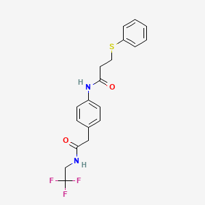 N-(4-(2-oxo-2-((2,2,2-trifluoroethyl)amino)ethyl)phenyl)-3-(phenylthio)propanamide