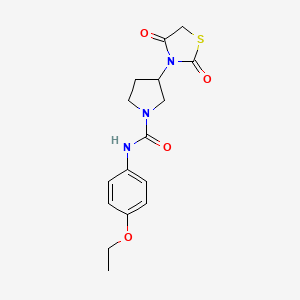 molecular formula C16H19N3O4S B2946601 3-(2,4-dioxothiazolidin-3-yl)-N-(4-ethoxyphenyl)pyrrolidine-1-carboxamide CAS No. 1903336-95-7