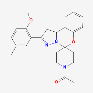 1-(2-(2-Hydroxy-5-methylphenyl)-1,10b-dihydrospiro[benzo[e]pyrazolo[1,5-c][1,3]oxazine-5,4'-piperidin]-1'-yl)ethanone
