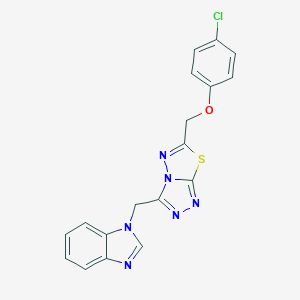 1-({6-[(4-chlorophenoxy)methyl][1,2,4]triazolo[3,4-b][1,3,4]thiadiazol-3-yl}methyl)-1H-benzimidazole