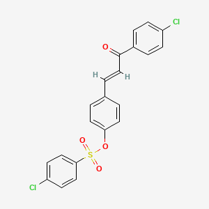 molecular formula C21H14Cl2O4S B2946610 4-[3-(4-Chlorophenyl)-3-oxo-1-propenyl]phenyl 4-chlorobenzenesulfonate CAS No. 331460-95-8