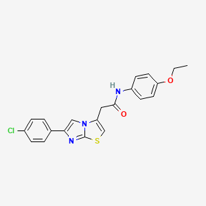 molecular formula C21H18ClN3O2S B2946612 2-[6-(4-氯苯基)咪唑并[2,1-b][1,3]噻唑-3-基]-N-(4-乙氧基苯基)乙酰胺 CAS No. 897458-34-3