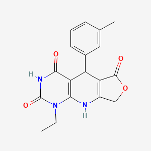 13-Ethyl-8-(3-methylphenyl)-5-oxa-2,11,13-triazatricyclo[7.4.0.0^{3,7}]trideca-1(9),3(7)-diene-6,10,12-trione