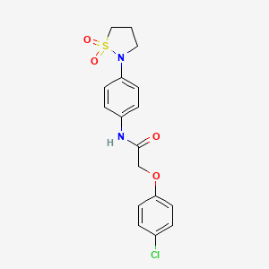 molecular formula C17H17ClN2O4S B2946616 2-(4-chlorophenoxy)-N-(4-(1,1-dioxidoisothiazolidin-2-yl)phenyl)acetamide CAS No. 946260-14-6