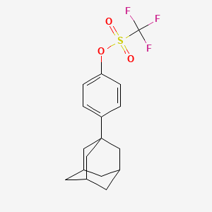 molecular formula C17H19F3O3S B2946620 4-(Adamantan-1-yl)phenyl trifluoromethanesulfonate CAS No. 263398-16-9