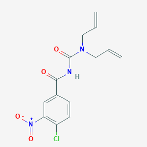 molecular formula C14H14ClN3O4 B2946628 N-[双(丙-2-烯基)氨基羰基]-4-氯-3-硝基苯甲酰胺 CAS No. 680212-60-6