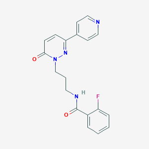 molecular formula C19H17FN4O2 B2946629 2-fluoro-N-(3-(6-oxo-3-(pyridin-4-yl)pyridazin-1(6H)-yl)propyl)benzamide CAS No. 1021108-89-3