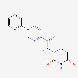 molecular formula C17H15N3O3 B2946635 N-(2,6-Dioxopiperidin-3-yl)-5-phenylpyridine-2-carboxamide CAS No. 2137482-44-9