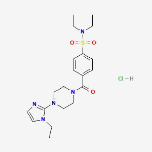 N,N-diethyl-4-(4-(1-ethyl-1H-imidazol-2-yl)piperazine-1-carbonyl)benzenesulfonamide hydrochloride