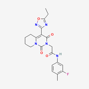 2-[4-(5-ethyl-1,2,4-oxadiazol-3-yl)-1,3-dioxo-5,6,7,8-tetrahydro-1H-pyrido[1,2-c]pyrimidin-2(3H)-yl]-N-(3-fluoro-4-methylphenyl)acetamide