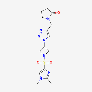 1-((1-(1-((1,2-dimethyl-1H-imidazol-4-yl)sulfonyl)azetidin-3-yl)-1H-1,2,3-triazol-4-yl)methyl)pyrrolidin-2-one