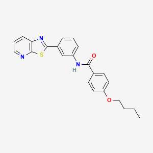 4-butoxy-N-(3-(thiazolo[5,4-b]pyridin-2-yl)phenyl)benzamide
