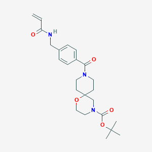 molecular formula C24H33N3O5 B2946671 Tert-butyl 9-[4-[(prop-2-enoylamino)methyl]benzoyl]-1-oxa-4,9-diazaspiro[5.5]undecane-4-carboxylate CAS No. 2361863-36-5