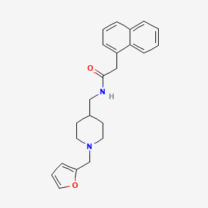 molecular formula C23H26N2O2 B2946679 N-((1-(furan-2-ylmethyl)piperidin-4-yl)methyl)-2-(naphthalen-1-yl)acetamide CAS No. 954079-16-4