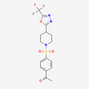 1-(4-((4-(5-(Trifluoromethyl)-1,3,4-oxadiazol-2-yl)piperidin-1-yl)sulfonyl)phenyl)ethanone