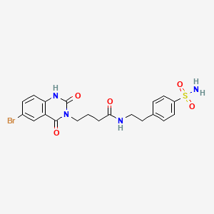 molecular formula C20H21BrN4O5S B2946684 N-{2-[4-(aminosulfonyl)phenyl]ethyl}-4-(6-bromo-2,4-dioxo-1,4-dihydroquinazolin-3(2H)-yl)butanamide CAS No. 892285-84-6