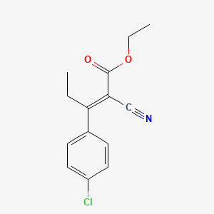 molecular formula C14H14ClNO2 B2946692 Ethyl (E)-3-(4-chlorophenyl)-2-cyanopent-2-enoate CAS No. 20620-41-1