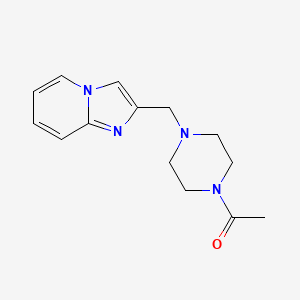 molecular formula C14H18N4O B2946694 1-[4-({Imidazo[1,2-a]pyridin-2-yl}methyl)piperazin-1-yl]ethan-1-one CAS No. 2034283-38-8