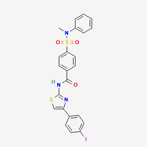 molecular formula C23H18IN3O3S2 B2946696 N-[4-(4-碘苯基)-1,3-噻唑-2-基]-4-[甲基(苯基)磺酰基]苯甲酰胺 CAS No. 313395-68-5