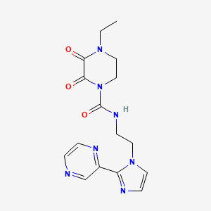 molecular formula C16H19N7O3 B2946707 4-ethyl-2,3-dioxo-N-(2-(2-(pyrazin-2-yl)-1H-imidazol-1-yl)ethyl)piperazine-1-carboxamide CAS No. 2034234-50-7