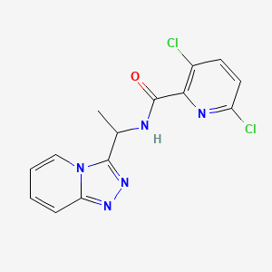 molecular formula C14H11Cl2N5O B2946708 3,6-dichloro-N-(1-{[1,2,4]triazolo[4,3-a]pyridin-3-yl}ethyl)pyridine-2-carboxamide CAS No. 1111527-08-2