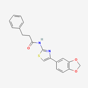 N-(4-(benzo[d][1,3]dioxol-5-yl)thiazol-2-yl)-3-phenylpropanamide
