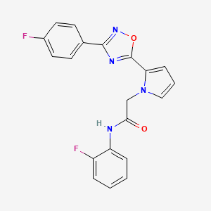molecular formula C20H14F2N4O2 B2946714 N-(2-fluorophenyl)-2-{2-[3-(4-fluorophenyl)-1,2,4-oxadiazol-5-yl]-1H-pyrrol-1-yl}acetamide CAS No. 1260931-35-8
