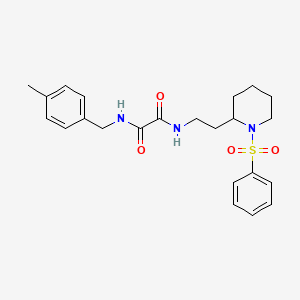 molecular formula C23H29N3O4S B2946718 N1-(4-methylbenzyl)-N2-(2-(1-(phenylsulfonyl)piperidin-2-yl)ethyl)oxalamide CAS No. 898449-55-3