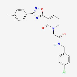 molecular formula C23H19ClN4O3 B2946721 N-(4-chlorobenzyl)-2-[3-[3-(4-methylphenyl)-1,2,4-oxadiazol-5-yl]-2-oxopyridin-1(2H)-yl]acetamide CAS No. 1260910-53-9