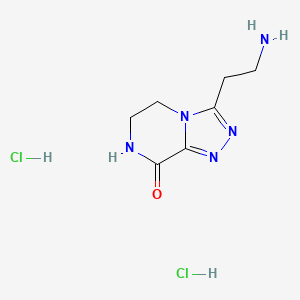 molecular formula C7H13Cl2N5O B2946722 3-(2-aminoethyl)-5H,6H,7H,8H-[1,2,4]triazolo[4,3-a]pyrazin-8-one dihydrochloride CAS No. 2094611-77-3
