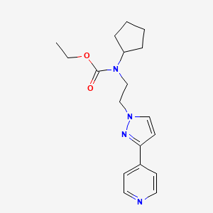 molecular formula C18H24N4O2 B2946728 ethyl cyclopentyl(2-(3-(pyridin-4-yl)-1H-pyrazol-1-yl)ethyl)carbamate CAS No. 2034279-31-5