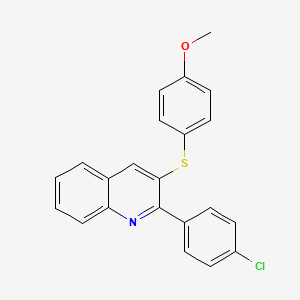 molecular formula C22H16ClNOS B2946744 2-(4-Chlorophenyl)-3-[(4-methoxyphenyl)sulfanyl]quinoline CAS No. 477886-43-4