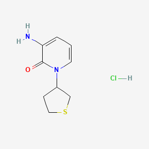 molecular formula C9H13ClN2OS B2946754 3-Amino-1-(thiolan-3-yl)pyridin-2-one;hydrochloride CAS No. 2445793-94-0