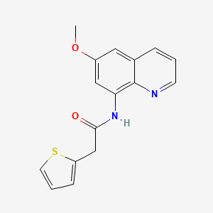 molecular formula C16H14N2O2S B2946757 N-(6-methoxyquinolin-8-yl)-2-(thiophen-2-yl)acetamide CAS No. 1207019-83-7