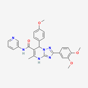molecular formula C27H26N6O4 B2946768 2-(3,4-dimethoxyphenyl)-7-(4-methoxyphenyl)-5-methyl-N-(pyridin-3-yl)-4,7-dihydro-[1,2,4]triazolo[1,5-a]pyrimidine-6-carboxamide CAS No. 539798-75-9