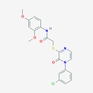 molecular formula C20H18ClN3O4S B2946770 2-{[4-(3-chlorophenyl)-3-oxo-3,4-dihydropyrazin-2-yl]thio}-N-(2,4-dimethoxyphenyl)acetamide CAS No. 895105-59-6