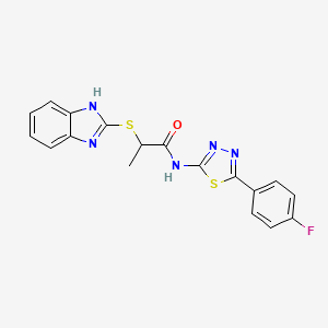 2-(1H-benzimidazol-2-ylsulfanyl)-N-[5-(4-fluorophenyl)-1,3,4-thiadiazol-2-yl]propanamide