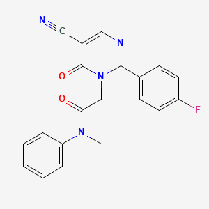 2-(5-cyano-2-(4-fluorophenyl)-6-oxopyrimidin-1(6H)-yl)-N-methyl-N-phenylacetamide