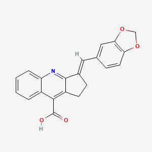 molecular formula C21H15NO4 B2946779 3-(2H-1,3-benzodioxol-5-ylmethylidene)-1H,2H,3H-cyclopenta[b]quinoline-9-carboxylic acid CAS No. 380574-40-3