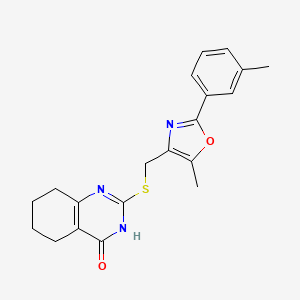 molecular formula C20H21N3O2S B2946784 2-(((5-Methyl-2-(m-tolyl)oxazol-4-yl)methyl)thio)-5,6,7,8-tetrahydroquinazolin-4-ol CAS No. 902588-62-9