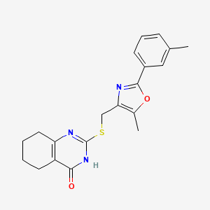 2-(((5-Methyl-2-(m-tolyl)oxazol-4-yl)methyl)thio)-5,6,7,8-tetrahydroquinazolin-4-ol