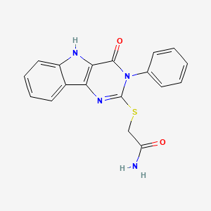 2-({4-oxo-3-phenyl-3H,4H,5H-pyrimido[5,4-b]indol-2-yl}sulfanyl)acetamide