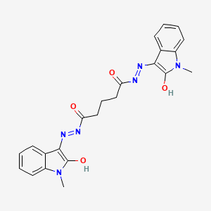 molecular formula C23H22N6O4 B2946794 (N'1Z,N'5E)-N'1,N'5-bis(1-methyl-2-oxoindolin-3-ylidene)glutarohydrazide CAS No. 406697-61-8